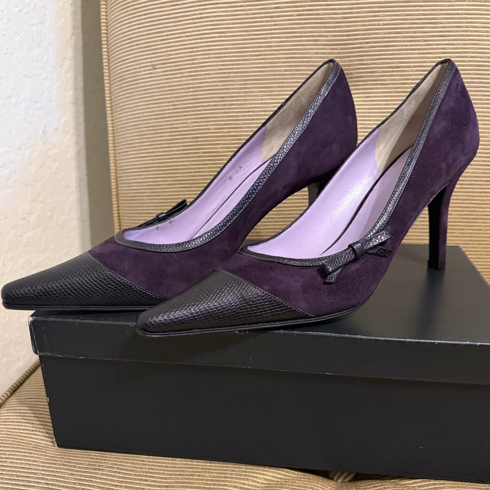 NWT Clay by Rangoni Italian Leather/Suede Women's Pumps - Size 8AA - Picture 5 of 17